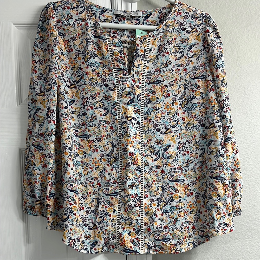 Collective Concepts Multicolor Paisley Blouse